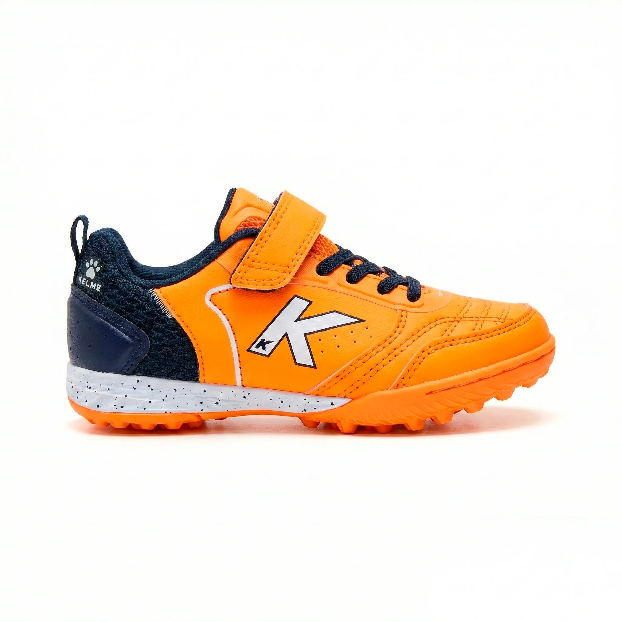 ZAPATILLAS DE NIÑO GOLEIRO TURF ELASTIC NARANJA Y AZUL