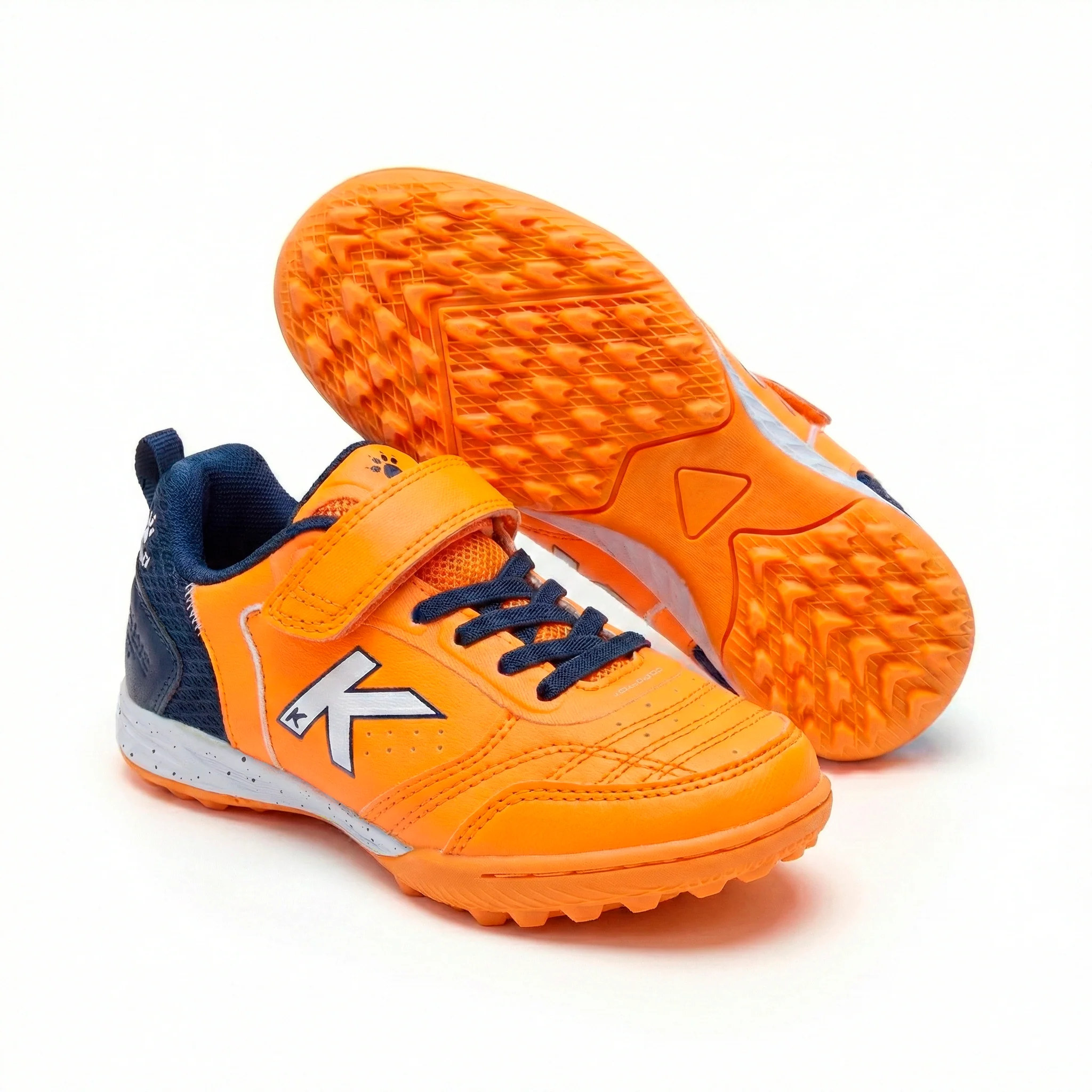 ZAPATILLAS DE NIÑO GOLEIRO TURF ELASTIC NARANJA Y AZUL - Image 2