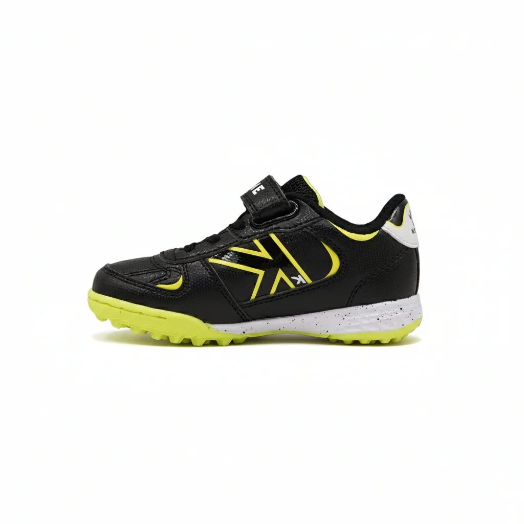 BOTAS DE FÚTBOL DE NIÑO HERO TURF ELASTIC NEGRO-LIMA - Image 2